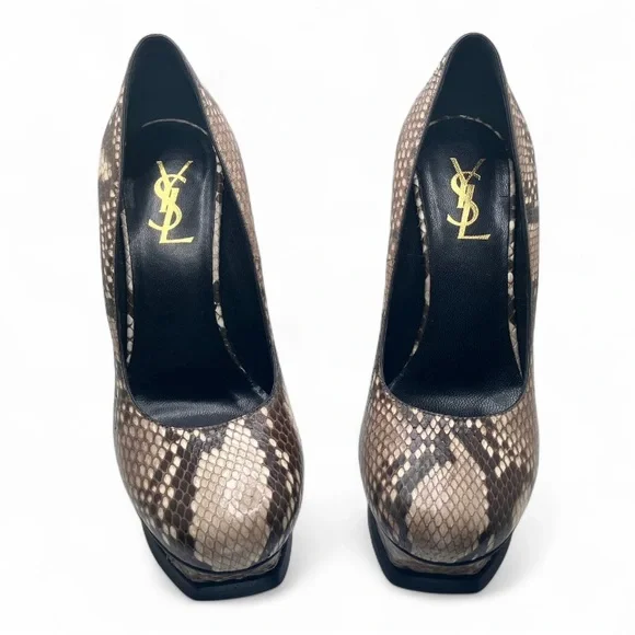 YSL Python Skin Platform Stiletto Heels EU 38 US 8 - Picture 4 of 11
